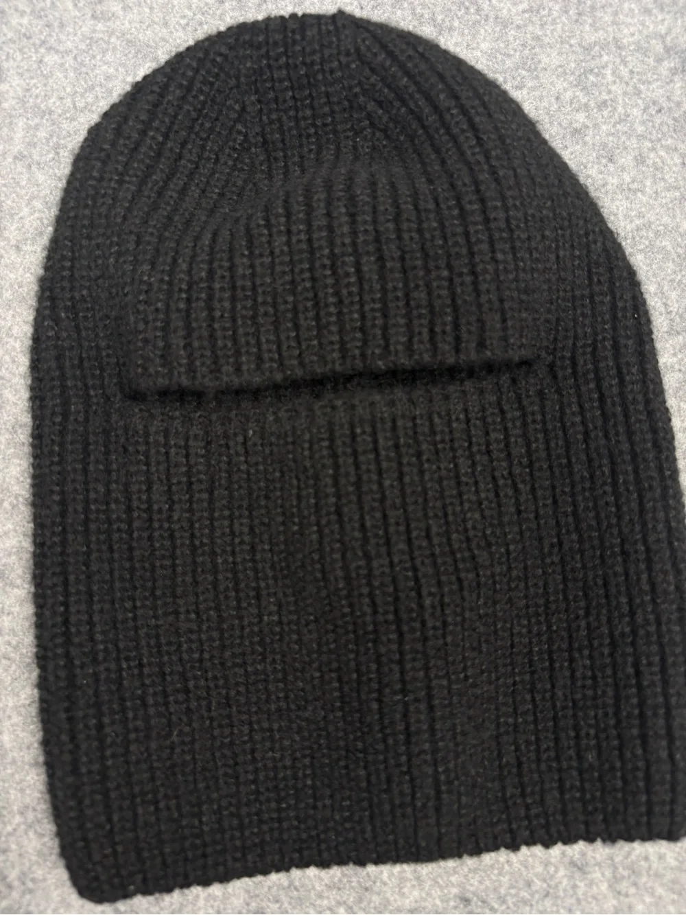 Fxxkenfit Black Ribbed Knit Balaclava Ski Mask Beanie